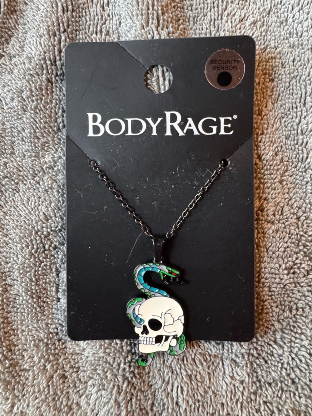 🌟 3/$20 Eligible! NWT BodyRage Silver-Tone Skull & Snake Necklace